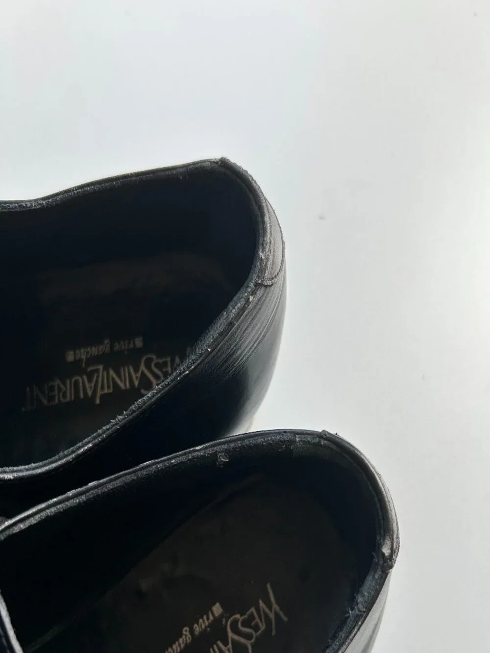 Yves Saint Laurent YSL Vintage Black Leather Lace Up Oxford Derby Dress Shoes